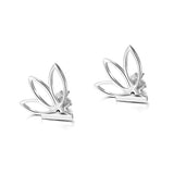 Lotus Earrings Jackets Sterling Silver Simple Lotus Flower Bar Stud Earrings for Women Girls Christmas Gifts
