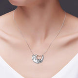 925 Sterling Silver Cute Animal Sloth Heart Pendant Necklace Gift for Women Teen Girls