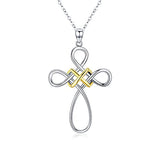 Silver Celtic Knot Cross Necklace 