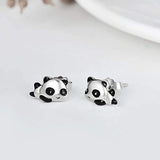 Cute Panda Animal Colections Stud Earrings for Women Daughter 925 Sterling Silver Hypoallergenic Stud Earrings for Sensitive Ears