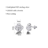 White Gold Plated Real Sterling Silver Hypoallergenic Stunning Cubic Zirconia CZ Knot Stud Earrings For Women Girls Wedding Bridal
