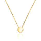 14K Gold Plated Tiny Dot Necklace Round Circle Pendant Necklace