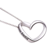 Sterling Silver Forever Friend Love Heart Pendant Necklace