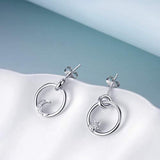 Sterling Silver moon and star Stud Earrings for Women