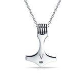 Celtic Knot Viking Thors Hammer Pendant Necklace For Men For Women Oxidized 925 Sterling Silver With Chain