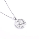 925 Sterling Silver Good Luck Irish Celtic Knot Round Pendant Necklaces for Women Girls