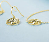 Gold Plated Tree of Life Dangle Earrings Minimalist Jewelry Gifts for Women Mom Lover Family with Gorgeous Jewelry Box
