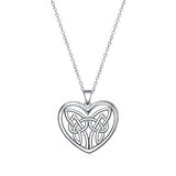 Silver Celtic Knot Love Heart Pendant Necklaces