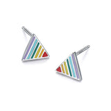  Silver Triangle Earrings Stud Dainty Earring