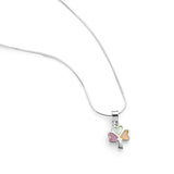 Sterling Silver Mother of Pearl Shell Irish Shamrock Lucky Clover Heart Love Pendant Necklace