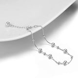 S925 Sterling Silver Bead Anklet for Women Girls Gifts