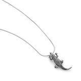 925 Oxidized Sterling Silver 3-D Crocodile Alligator Pendant Unisex Necklace, 18 inches Chain