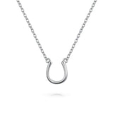 Minimalist Simple Equestrian Good Luck Charm Horseshoe Pendant Necklace For Women For Teen 925 Sterling Silver