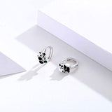 Sterling Silver Cute Panda Earrings Small Animal Huggie Hoop Earrings for Women