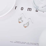 S925 Dolphin Earrings Cute Animal Jewelry Ocean Heart Drop Dangle Earrings for Women