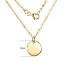 14k yellow Gold Round Circle Pendant Necklace, chain 40-50cm