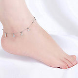 Side Heart Anklets 925 Sterling Silver Adjustable Beach Style Foot Anklet  Jewelry for Women