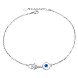 S925 Sterling Silver Evil Eye Hamsa Hand Anklet for Women Girl Charm Adjustable Foot Anklet Jewelry Birthday Gift