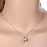 925 Sterling Silver Cubic Zirconia Elegant Horseshoe Pendant Necklace Chain Italty Clear