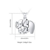 Lucky Elephant Animals Necklace with Cubic Zirconia, Mother Daughter Jewelry - 18inch Chain