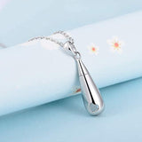 925 Sterling Silver Urn Pendant Necklace Teardrop Cremation Jewelry For Ashes Memorial Keepsake For Women