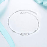 925 Sterling Silver Women Infinity Anklet Gift Everlasting Endless Love Symbol Anklet Charm Adjustable