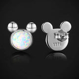 Mouse Earrings Mouse Gifts Mouse Jewelry Sterling Silver Opal Earrings for Women