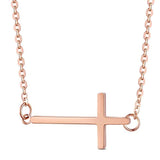 Sideways Cross Choker Necklace 