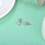 925 Sterling Silver Round Cutting Cubic Zirconia Stud Earrings Solitaire CZ Stud Earring for Women