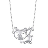 Flying Pig Pendant Necklace
