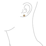 Simple Basic Hollow Round Ball Stud Earrings For Women Real 14K Yellow Gold
