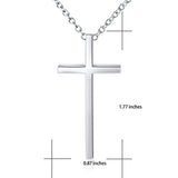 S925 Sterling Silver Classic Cross Inspirational Pendant Necklace for Men