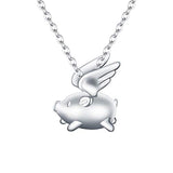 Cute Flying Pig Pendant Necklace