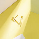 Yellow Gold plated Cubic Zirconia CZ Bar jackets  Earrings  Fashion Jewelry