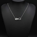 Infinity Pendant Necklace Footprints Jewelry 925 Sterling Silver Lucky Footprints Necklace Valentine Gift for Women Girl