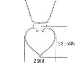S925 Sterling Silver Jewelry Open Heart Pendant  Necklace  Love Gift for Her, Wife, Girlfriend