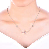 Serotonin Necklace 925 Sterling Silver Heartbeat Pendant Infinity Heart Jewelry