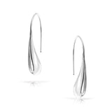Minimalist Elongated Teardrop Rain Drop Threader Earrings For Women For Teen 925 Sterling Silver