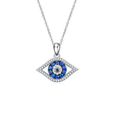 Silver Evil Eye Pendant Necklace 