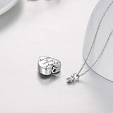 Sterling Silver Heart Urn Necklace for Ashes Cremation Keepsake Pendant Necklace for Women