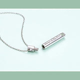 Easter Gifts Women Forever in My Heart Bar Urn Necklaces for Ashes Cremation Jewelry 925 Sterling Silver Memorial Keepsake Cylinder Pendant, Adjustable Silver Chain 18+2 Inches
