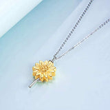Sunflower Urn Necklace for Ashes Engraved Forever in My Heart Sterling Silver Cremation Jewelry for Ashes Women