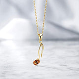 Keren Hanan Inspired by Music 18K Yellow Gold Plated Silver 0.60 Ct Oval Ecstasy Mystic Topaz Musical Eighth Note Pendant with 18 Inch Silver Chain