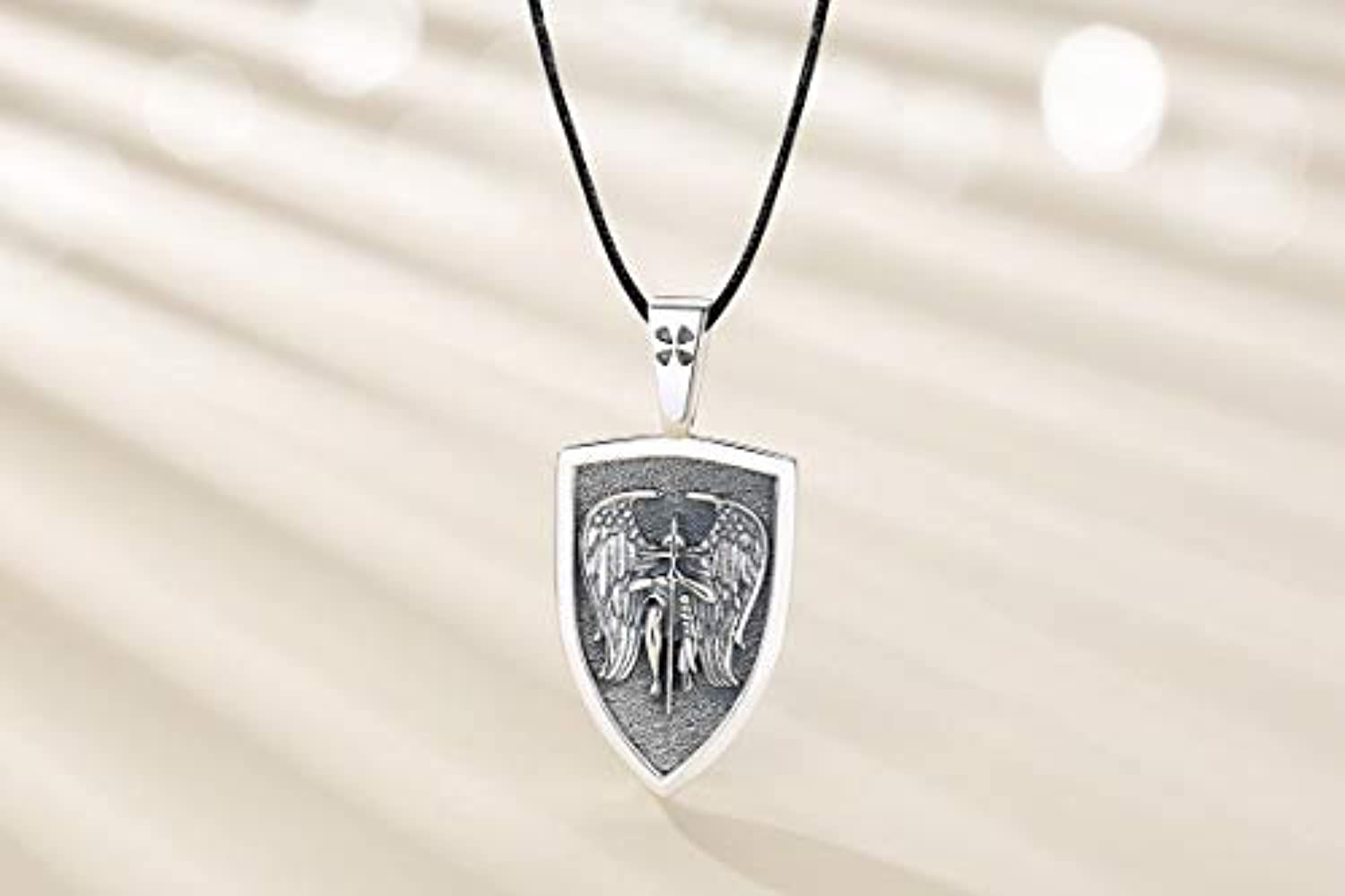 LONAGO Saint Michael Medal Necklace Sterling Silver Archangel St Michael  Medallion Pendant Necklaces Gift for Men | Amazon.com