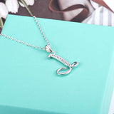 S925 Sterling Silver 26 Initial Letter Pendant Alphabet With CZ Necklace