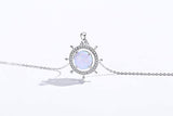 Opal Rudder Necklace for Women,925 Sterling Silver Love Ferris Wheel Pendant Jewelery, Great Gift for Women