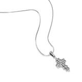 925 Sterling Silver Celtic Filigree Cross Pendant Necklace, 18 inches