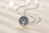 Sterling Silver Cremation Necklace, Tree of Life Pendant Urn Necklaces for Ashes, Family Spiritual Mother's Day Jewelry, Memorial Gift for Men Women