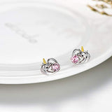 Sterling Silver Unicorn Earrings, Crystals from Swarovski Stud Earrings, Unicorn Jewelry Gifts for Women