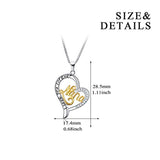 Sterling Silver CZ Heart Necklace for Mom Grandma Nana Sister Daughter Friend Necklace for Women Teens Girls